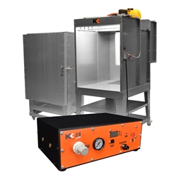 Kool Koat Turn-Key Powder System: 2x3x2 Oven, 3x4x2 Booth, Kool Koat 2.0 DPW powder, coating, spray, booth, oven, combo, 232, 342, rolling, small